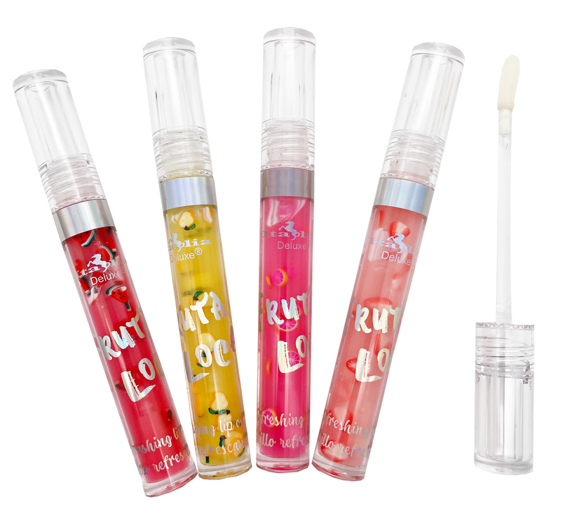 Italia Deluxe Fruta Loca Set De Aceites Labiales De Frutas 4 PIEZAS