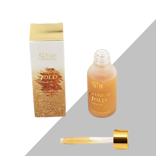 She Makeup Gold Shimmer Primer En Aceite Iluminoso Con Extracto De Plantas