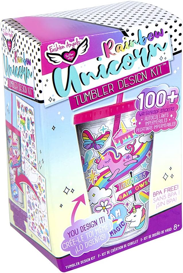 Fashion Angels Rainbow Unicorn Kit De Diseño Taza Con Pajilla