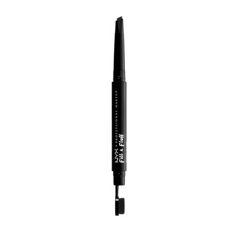 NYX Fill & Fluff Lapiz En Pomada Negro Para Cejas Con Cepillo