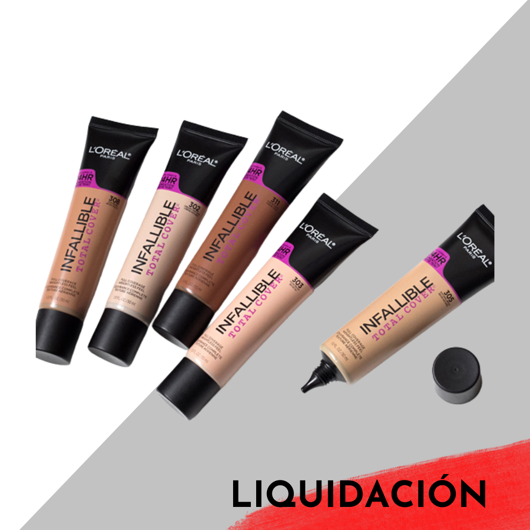 Loreal Infallible Total Cover Base Liquida Cobertura Total 24 HR