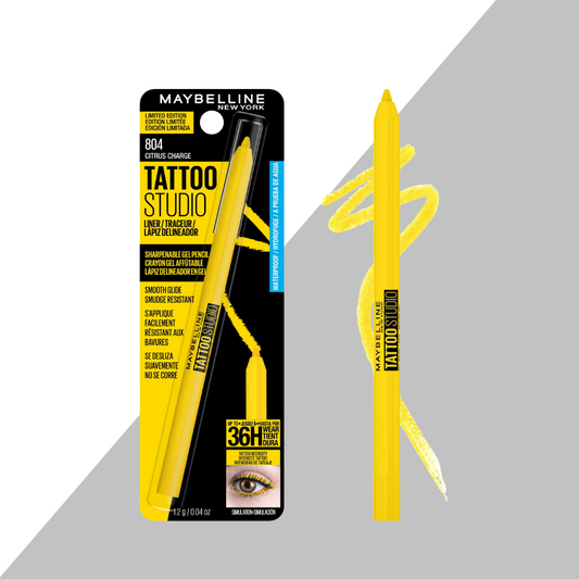 Maybelline Tattoo Studio Lapiz Delineador CONTRA AGUA Para Ojos Amarillo