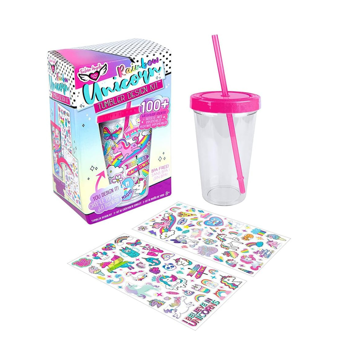 Fashion Angels Rainbow Unicorn Kit De Diseño Taza Con Pajilla