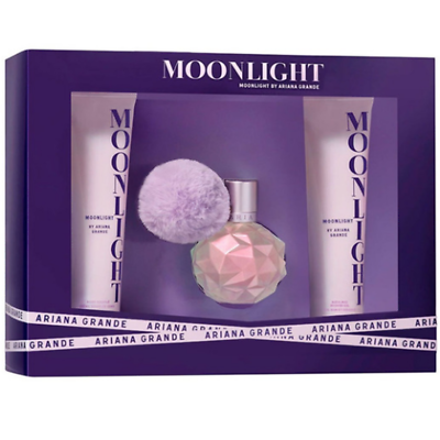 SET ARIANA GRANDE MOONLIGHT WOMEN ( 3 PC )3.4 OZ EDP / 3.4 OZ SG / 3.4 OZ BS - NEW UPC